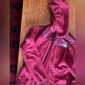 Pink North Face Zip Hoodie Medium